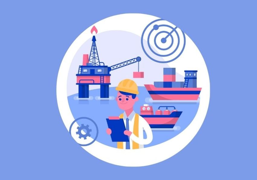 Ilustración de profesional de puertos